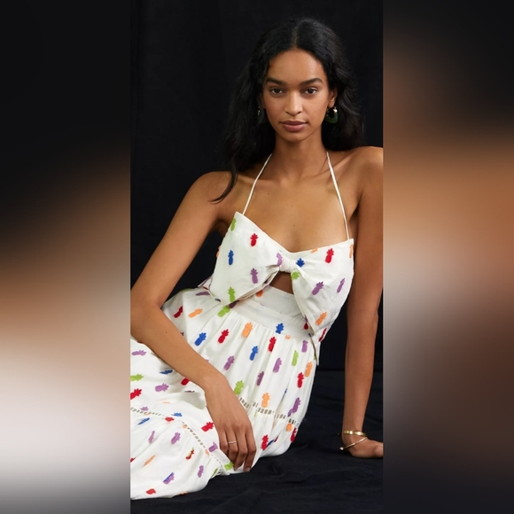 NWT Farm Rio Pineapple Midi Dress XS $295 - Picture 5 of 7